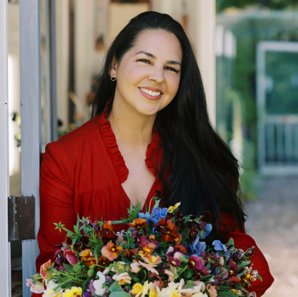 flower farmer and florist Brenna Estrada of three brothers blooms